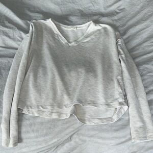 Rag & Bone V Neck White Long Sleeve Top